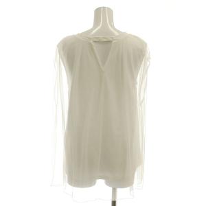 GRACE CONTINENTAL 23SS チュールシアーカットトップ カットソー フレンチスリーブ 36 ホワイト /HK OS