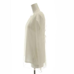 GRACE CONTINENTAL 23SS チュールシアーカットトップ カットソー フレンチスリーブ 36 ホワイト /HK OS