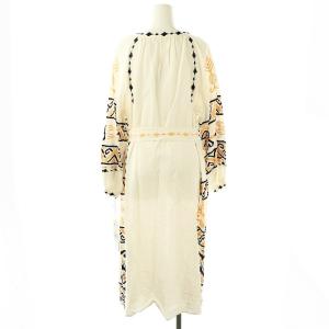 Diagram GRACE CONTINENTAL 23SS キカカフタンワンピース 刺繍 ベルト付き 36 白 黒 オレンジ /MI OS