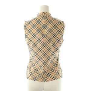 BURBERRY LONDON ノバチェックハイネックノースリーブトップス カットソー 1 ベージュ /DF OS