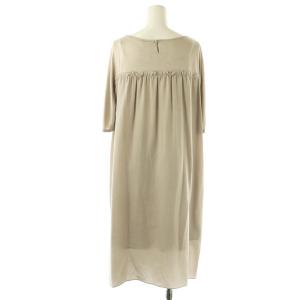 COTOO シルクギャザーワンピース 五分袖 38 グレージュ /ES OS