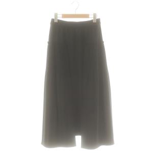 24SS ダブルジョーゼットスカート ロング 36 ブラック /DF OS