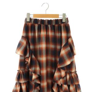 Lily Brown LilyBrown 24AW コットンラッフルティアードスカート ロング F ネイビー ブラウン /SS OS