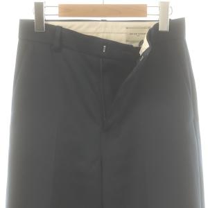 UNITED ARROWS ポリエステル サテン ワイドストレート パンツ スラックス 36 ネイビー /DF OS