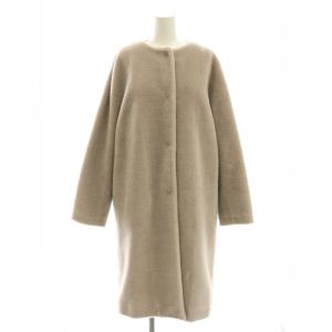 ボアノーカラーコート アウター ロング 36 グレージュ /DF OS