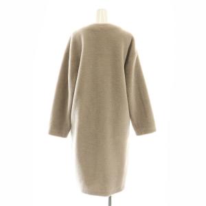 UNITED ARROWS ボアノーカラーコート アウター ロング 36 グレージュ /DF OS