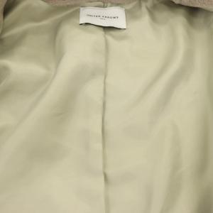 UNITED ARROWS ボアノーカラーコート アウター ロング 36 グレージュ /DF OS