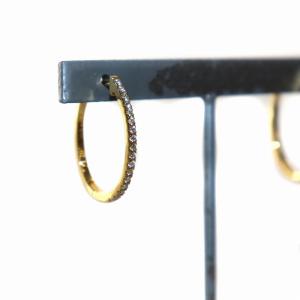 フープピアス 両耳用 ダイヤモンド K18 2.37g