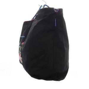 KEITA MARUYAMA Ball&Chain 花柄 孔雀 トートバッグ エコバッグ ナイロン 黒 ブラック /SB OS