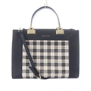 シンプルスクエアトートバッグ チェック 大 レザー 2WAYバッグ ハンドバッグ ショルダーバッグ スクエアバッグ