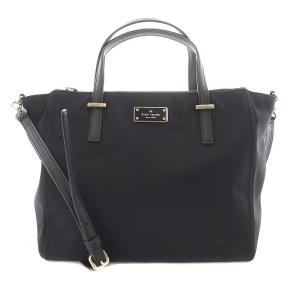 2WAY ハンドバッグ ショルダーバッグ レザー 牛革 ロゴ 黒