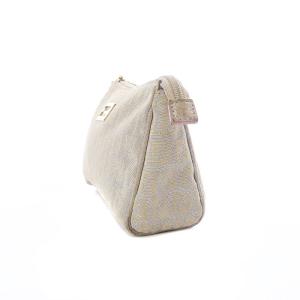 FENDI コスメポーチ ズッカ柄 ラメ ベージュ 2220-8N0035-RQ6-068 /SB OH