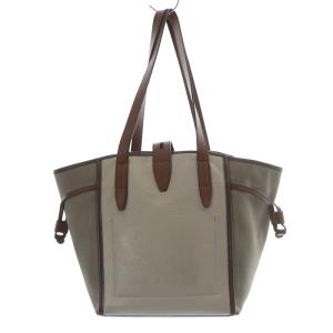 FURLA NET M PERLA トートバッグ ハンドバッグ レザー スエード バイカラー ライトグレー グレー