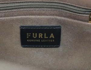 FURLA NET M PERLA トートバッグ ハンドバッグ レザー スエード バイカラー ライトグレー グレー
