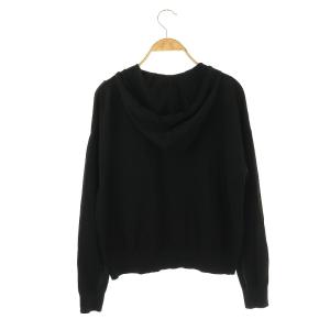 Theory CREPE KNIT HOODED PARKA LS パーカー ジップアップ 薄手 S 黒 ブラック /AT