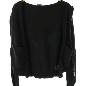 Theory CREPE KNIT HOODED PARKA LS パーカー ジップアップ 薄手 S 黒 ブラック /AT