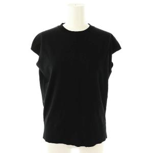 COMPACT CREPE COCOON PO トップス ニット カットソー フレンチスリーブ S ブラック