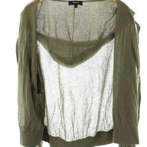 Theory SHEER COTTON SHEER HOODIE パーカー ジップアップ 薄手 S カーキ /AT OS