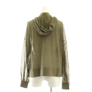 Theory SHEER COTTON2 ZIP UP HOODIE N パーカー ジップアップ 薄手 S カーキ /AT