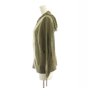 Theory SHEER COTTON2 ZIP UP HOODIE N パーカー ジップアップ 薄手 S カーキ /AT