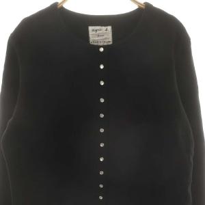 agnes b. 24AW アダムエロペ別注 プレッション カーディガン スウェット 裏起毛 M ブラック /DF OS