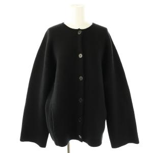 24AW Felted Knit Lenda ニット ジャケット ノーカラー ウール 038 黒 /MI
