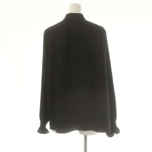 theory luxe 23AW BACKSATIN GGT CLEBI 2 サテン ブラウス 長袖 38 ブラック /HK OS