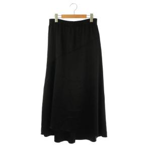 24AW GARDEN SATIN EMMA ダブルサテン スカート フレアスカート ロング 38 ブラック