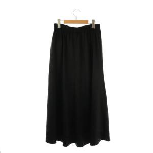 theory luxe 24AW GARDEN SATIN EMMA ダブルサテン スカート フレアスカート ロング 38 ブラック