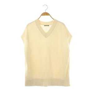 24AW BOLTON SHANA コットンカシミヤ ニットベスト Vネック プルオーバー 38 オフホワイト
