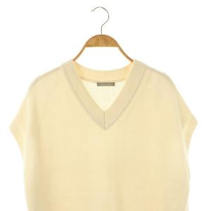 theory luxe 24AW BOLTON SHANA コットンカシミヤ ニットベスト Vネック プルオーバー 38 オフホワイト