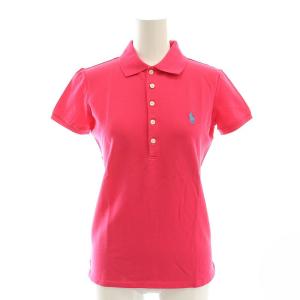 ロゴ刺繍ポロシャツ 半袖 鹿の子 S ピンク /AT OS