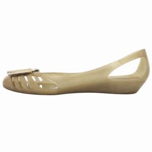Salvatore Ferragamo バミューダ BERMUDA フラットラバーサンダル ラウンドトゥ ロゴ 8 ゴールドカラー /GV