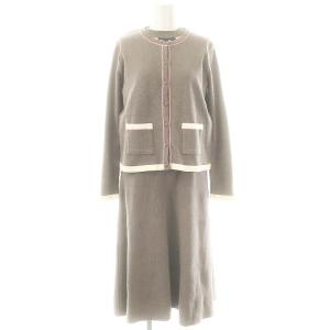 ニットアンサンブル セット カーディガン ワンピース 1 グレー マルチカラー /MI OS