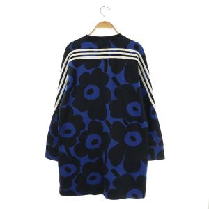 adidas × マリメッコ marimekko スウェットドレス ワンピース ミニ S ブルー ブラック H24182