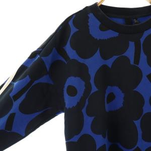 adidas × マリメッコ marimekko スウェットドレス ワンピース ミニ S ブルー ブラック H24182