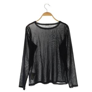 IENA 24AW ラメフロッキーチュールロングスリーブプルオーバー カットソー シアー ダークネイビー /DO