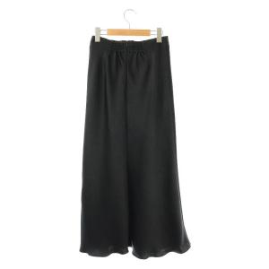IENA 23AW ダブルサテンスカート ロング フレア 36 ダークネイビー /DO OS