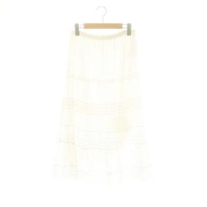 Antique like lace スカート ロング ティアード 36 ホワイト /DF OS