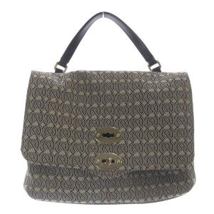 Postina ジャガード 2WAYバッグ ハンドバッグ ショルダーバッグ ベージュ 黒 ブラック /SR3