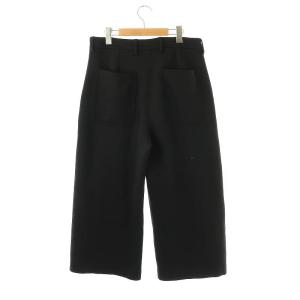 S Max Mara ボンディングスウェットワイドパンツ ジッパーフライ ブラック /DO OS