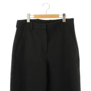 S Max Mara ボンディングスウェットワイドパンツ ジッパーフライ ブラック /DO OS