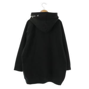 To b. by agnes b. WS10 HOODIE ニューモコモコエンブロイダリーフーディー スウェット チュニック 38 ブラック