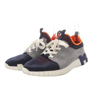 HERMES Depart BOUNCING スニーカー 43 ネイビー グレー
