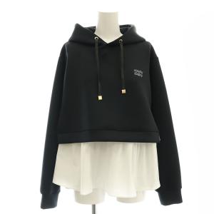 × マリ・クレール marie claire 23AW ドッキングフードパーカー プルオーバー F ブラック