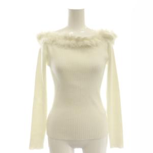 24AW フェザーフリルリブニットプルオーバー 長袖 36 アイボリー /DF OS