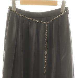 Diagram GRACE CONTINENTAL 23AW フェイクレザー プリーツスカート ロング 36 S ブラック /SY OS