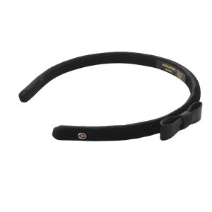 ベロア リボン カチューシャ 黒 ブラック /SR17