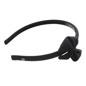 リボン カチューシャ ロゴ 黒 ブラック /SR8