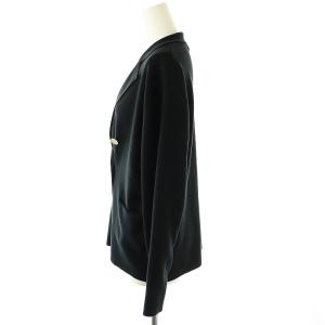 ebure コットンシルクニットジャケットカーディガン ブラック